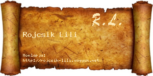 Rojcsik Lili névjegykártya