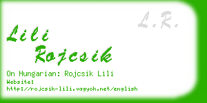 lili rojcsik business card